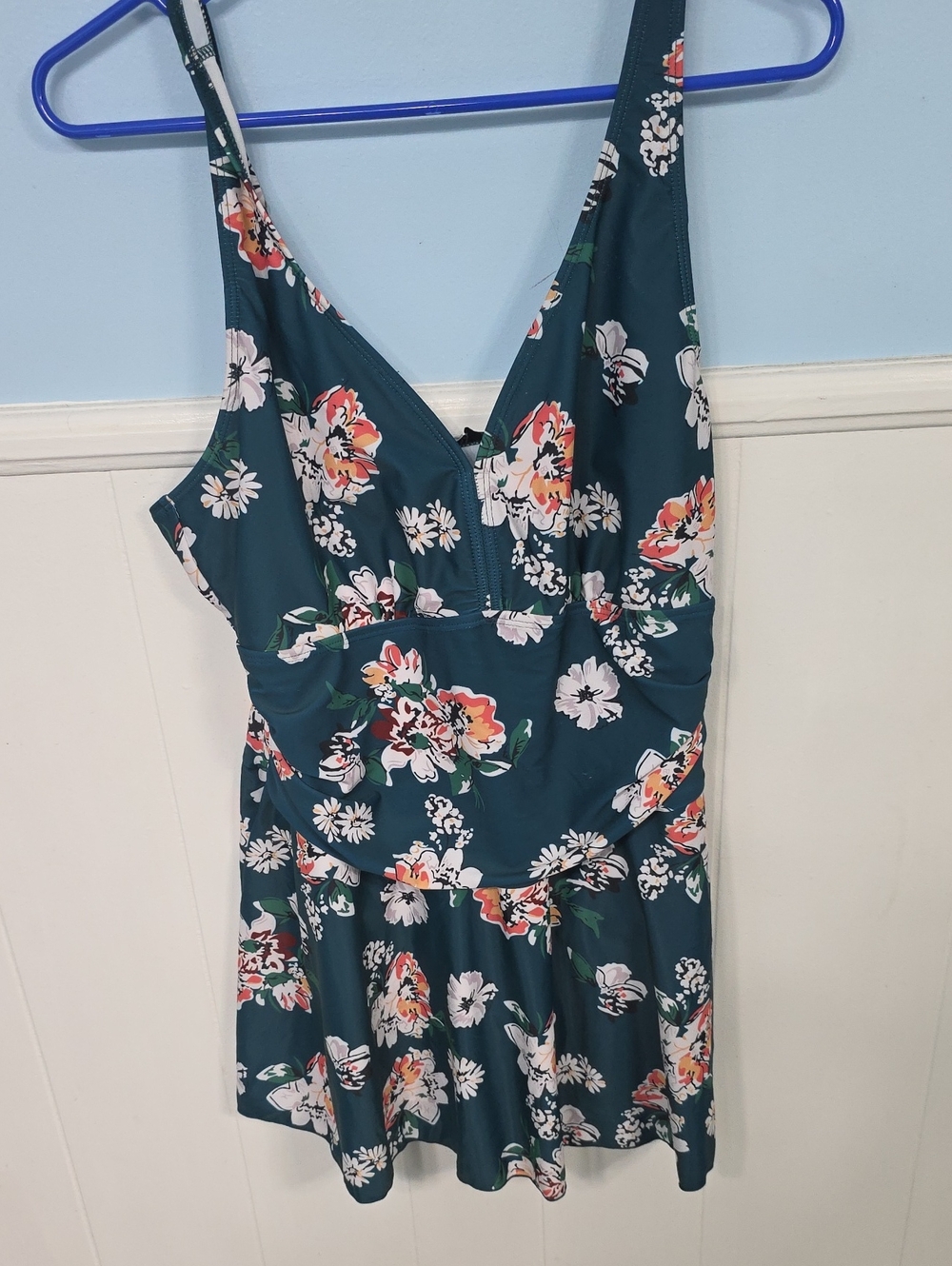 Teal Floral One-Piece Swimsuit